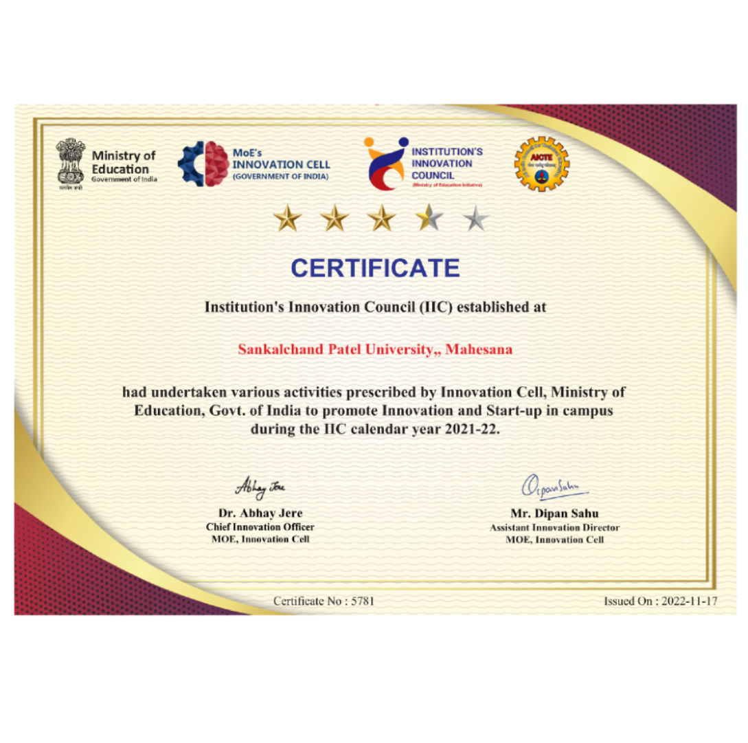 IIC 4.0 Rating Certificate